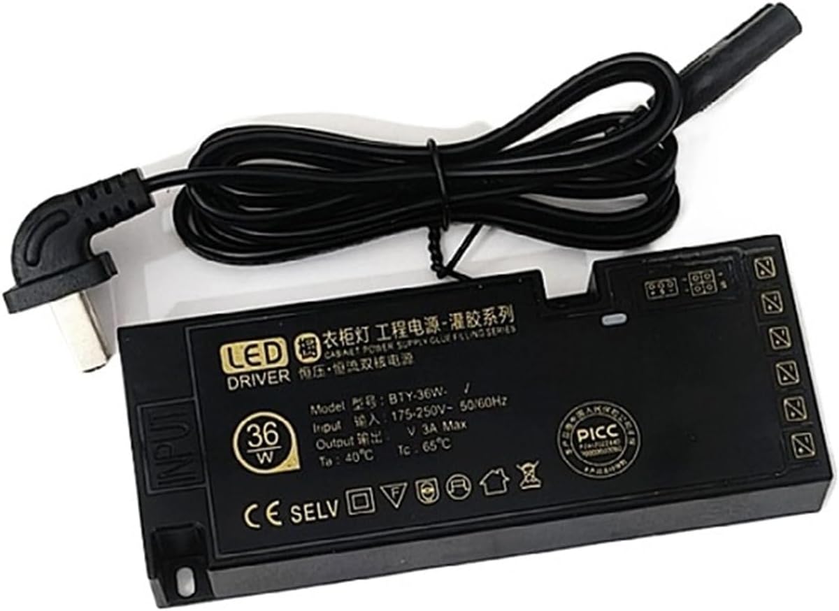 Led Wardrobe Cabinet Light Dedicated Power Supply 12V/24V Interface Switch Master Control Transformer Low Voltage Light Strip(12V-24W)