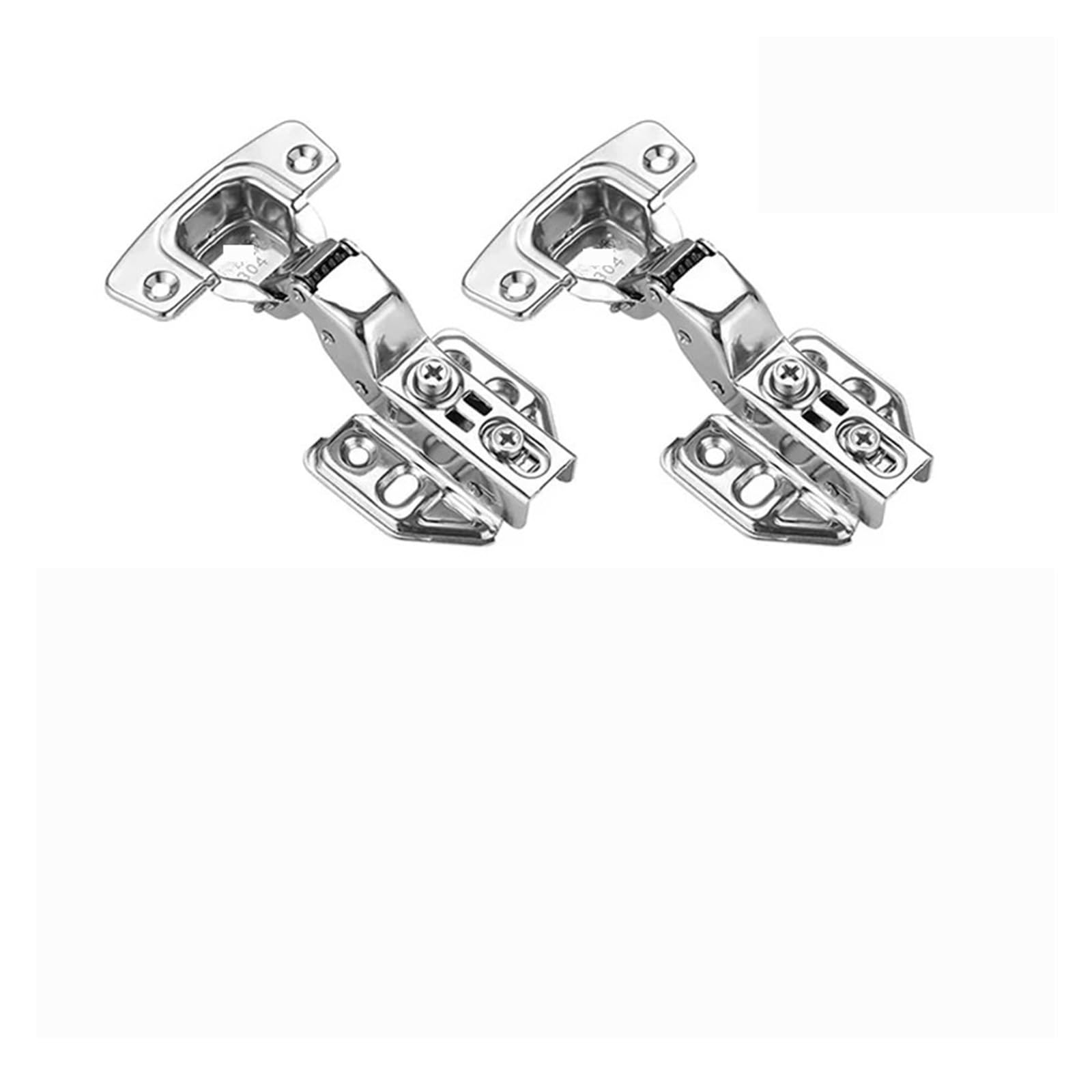 Cbtyacvlp Inset 4Pcs Stainless Steel Cabinet Door Hinge With Hydraulic Buffer Soft Close Mechanism And Mounting Screws For Wardrobe(Inset 4Pcs)