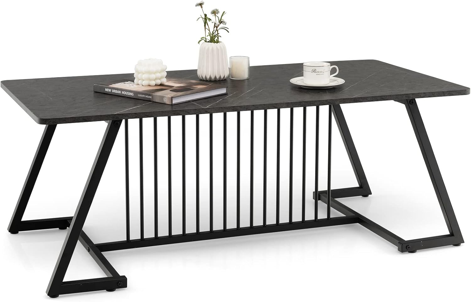 Amazon.com: Giantex Modern Coffee Table, 48" x 24" Rectangular Coffee ...