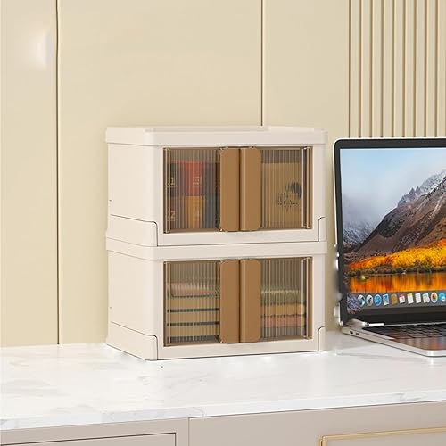 Organizador de escritorio con tapa, mini contenedores de almacenamiento de plástico, organización y almacenamiento apilables para el hogar, caja de