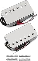 Vista 8 de FLEOR Alnico - Pastilla Humbucker para guitarra de 5 cables, 4 cables, 14-15 K, ajuste cromado, pieza de guitarra LP