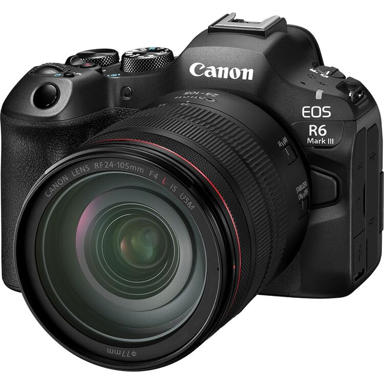 Image of Canon EOS R6 Mark III Mirrorless Camera with 24-105mm f /4L is USM Lens | Full-Frame RF Camera with Advanced AF & 4K Video | for Weddings, Events & Creators + 64GB Card 200ES Bag