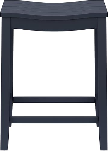 Miniatura 19 de Hillsdale Fiddler Taburete de madera sin respaldo con asiento estilo silla de montar, gris envejecido gris (Aged Gray),marino,Negro -,Blanco