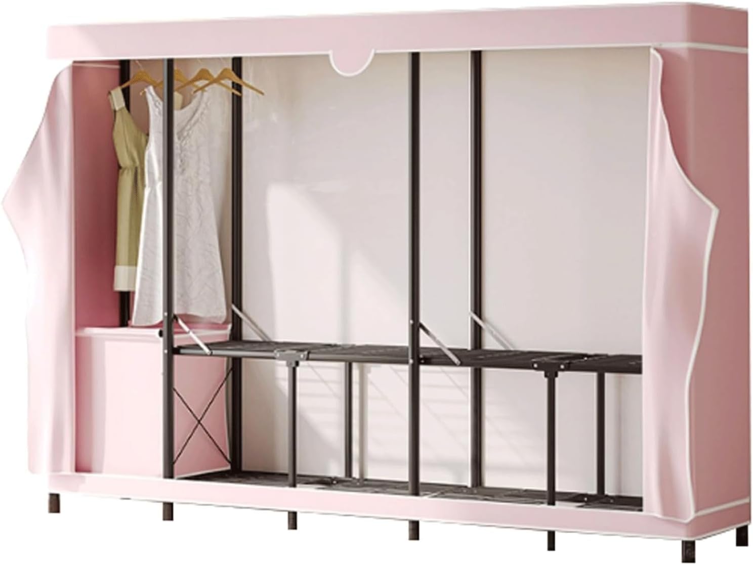 Foldable Wardrobe Closet Oxford Fabric Clothes Closet 190/240cm Detachable Wardrobe Portable Closets for Hanging Clothes(F)