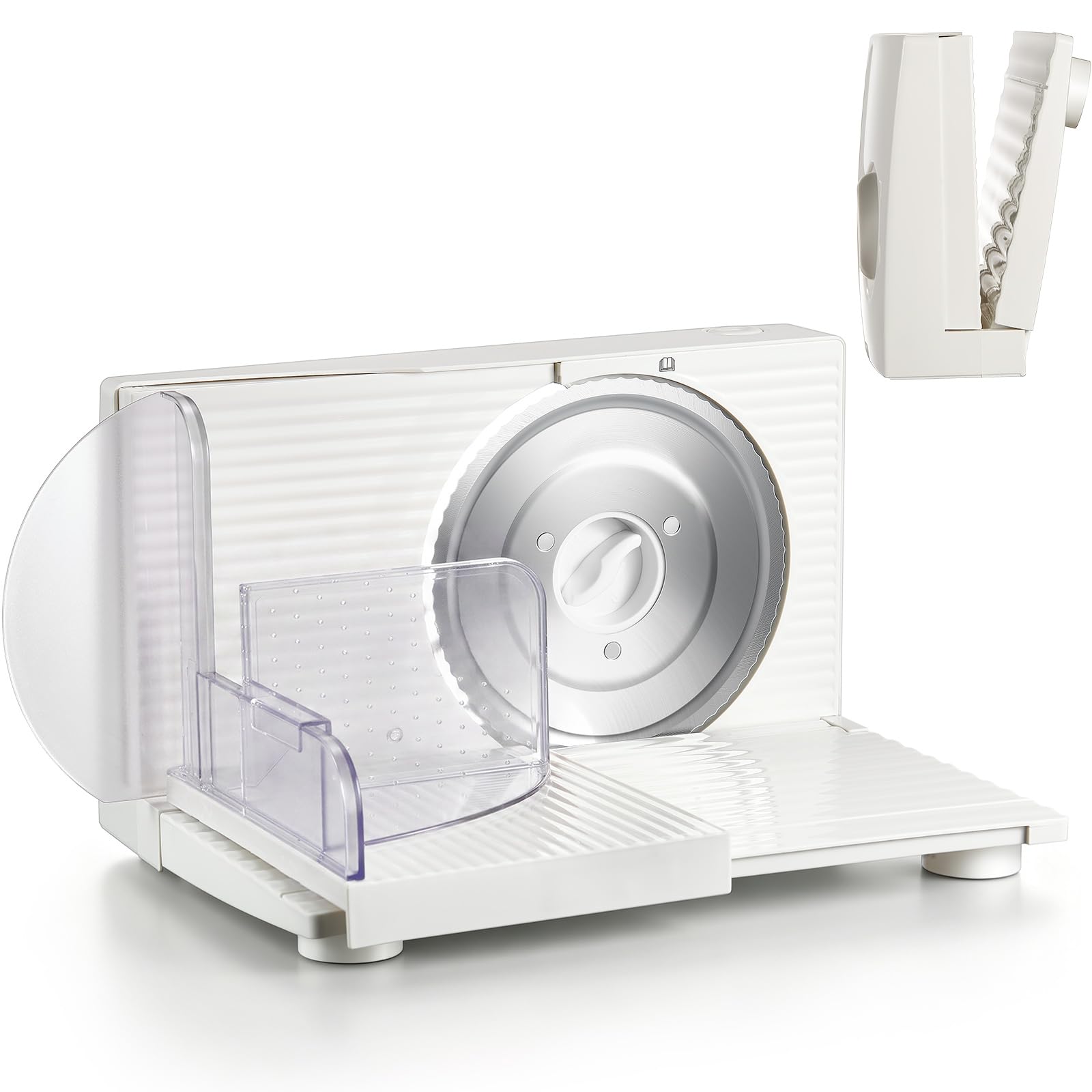 Yabano Trancheuse Électrique Pliable 150W, Blanc