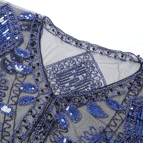1920s Shawl Sequin Beaded Evening Cape Wraps for Gatsby Party Women Evening Cape Vintage Flapper Cover Up2