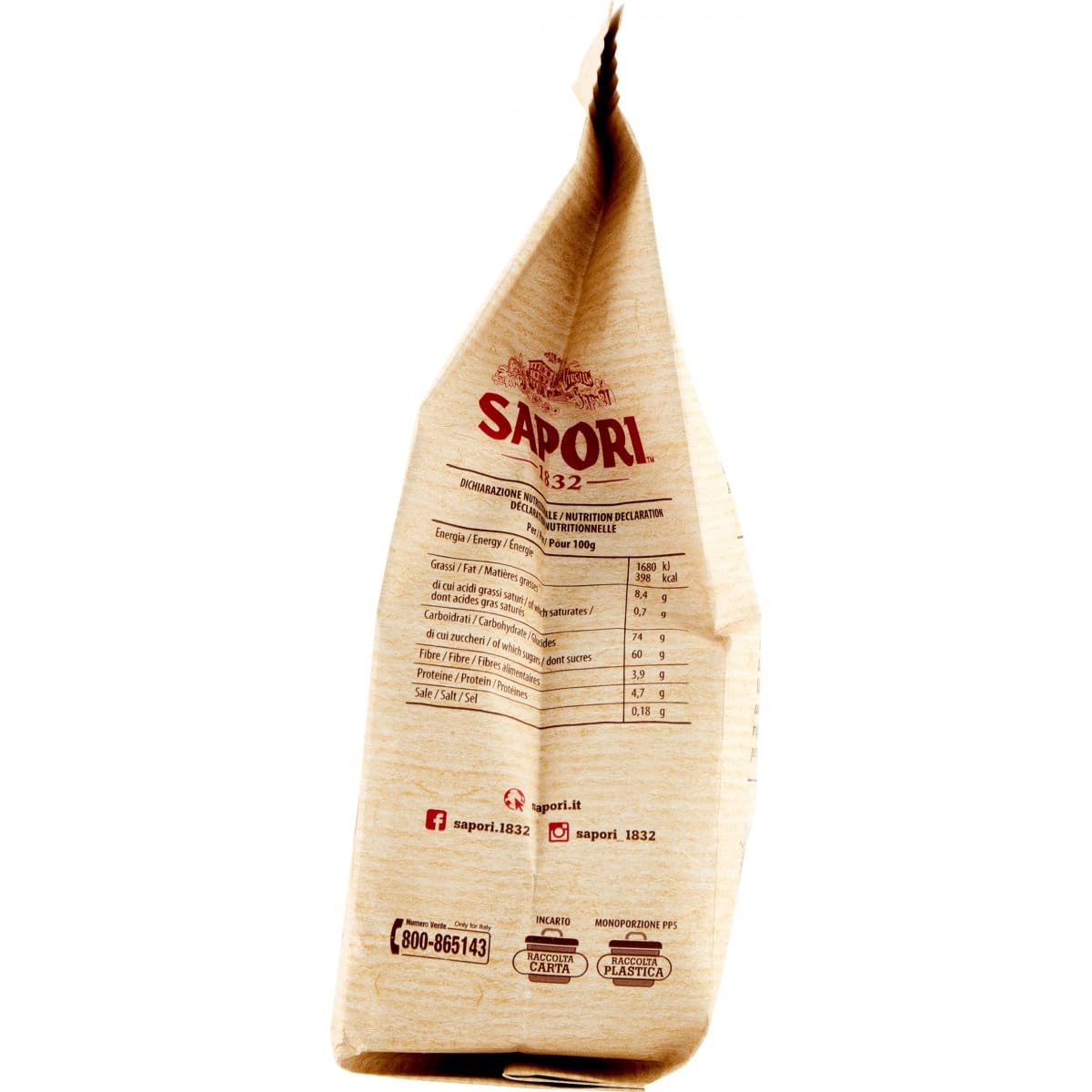 6X Sapori 1832 Delizie Toscane Mandorle e Canditi con 7 Monoporzioni Incartate Singolarmente 126g [CAIYA® BOX da 6 Confezioni]