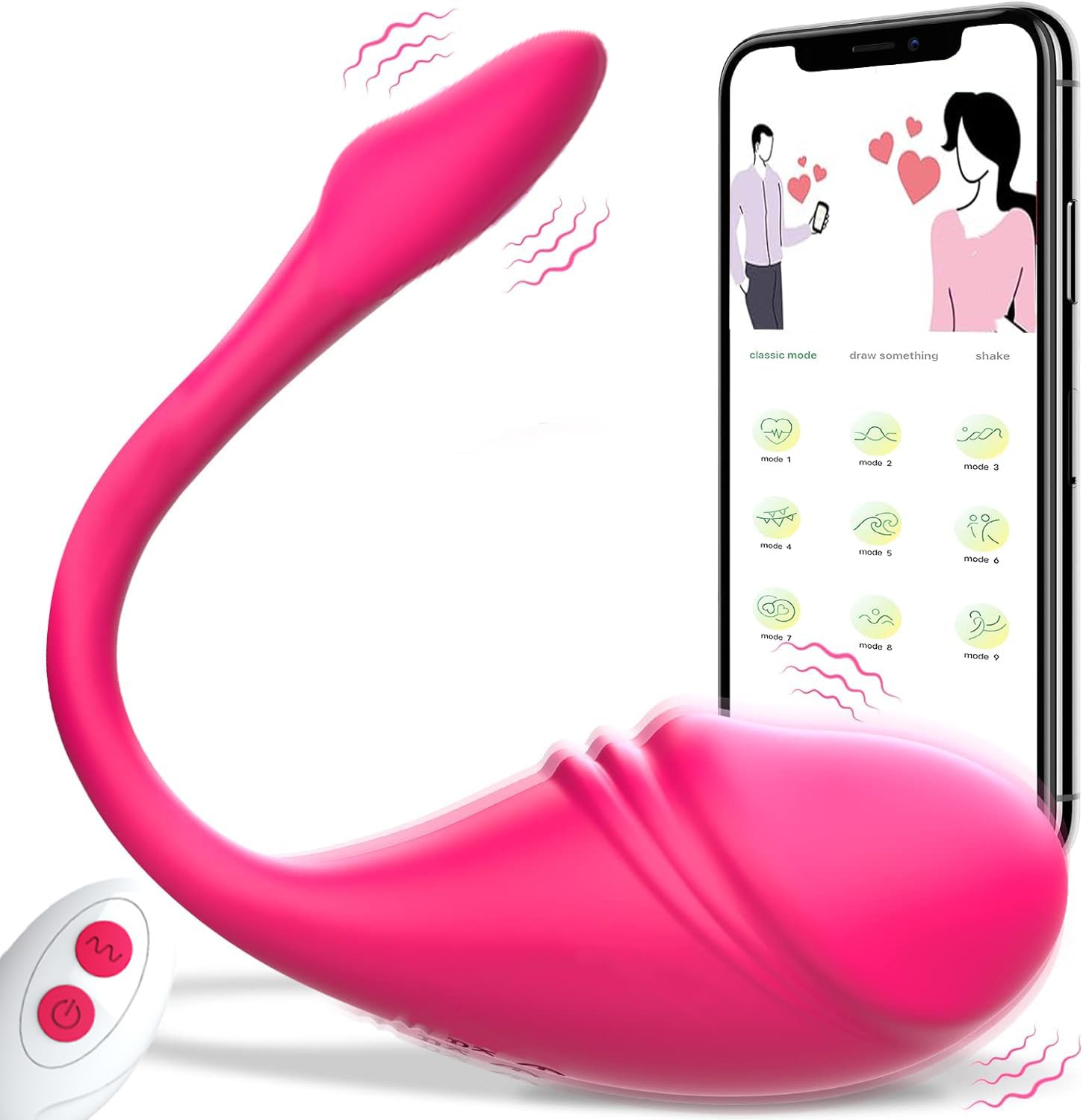 Ovetto Vibrante Massaggiatore Wireless con Vibratore Esercitatore Palline in Silicone, Kegēl Bàll Palline Esercizi per Rafforzare e Rafforzare i Muscoli del Pavimento Pelvico