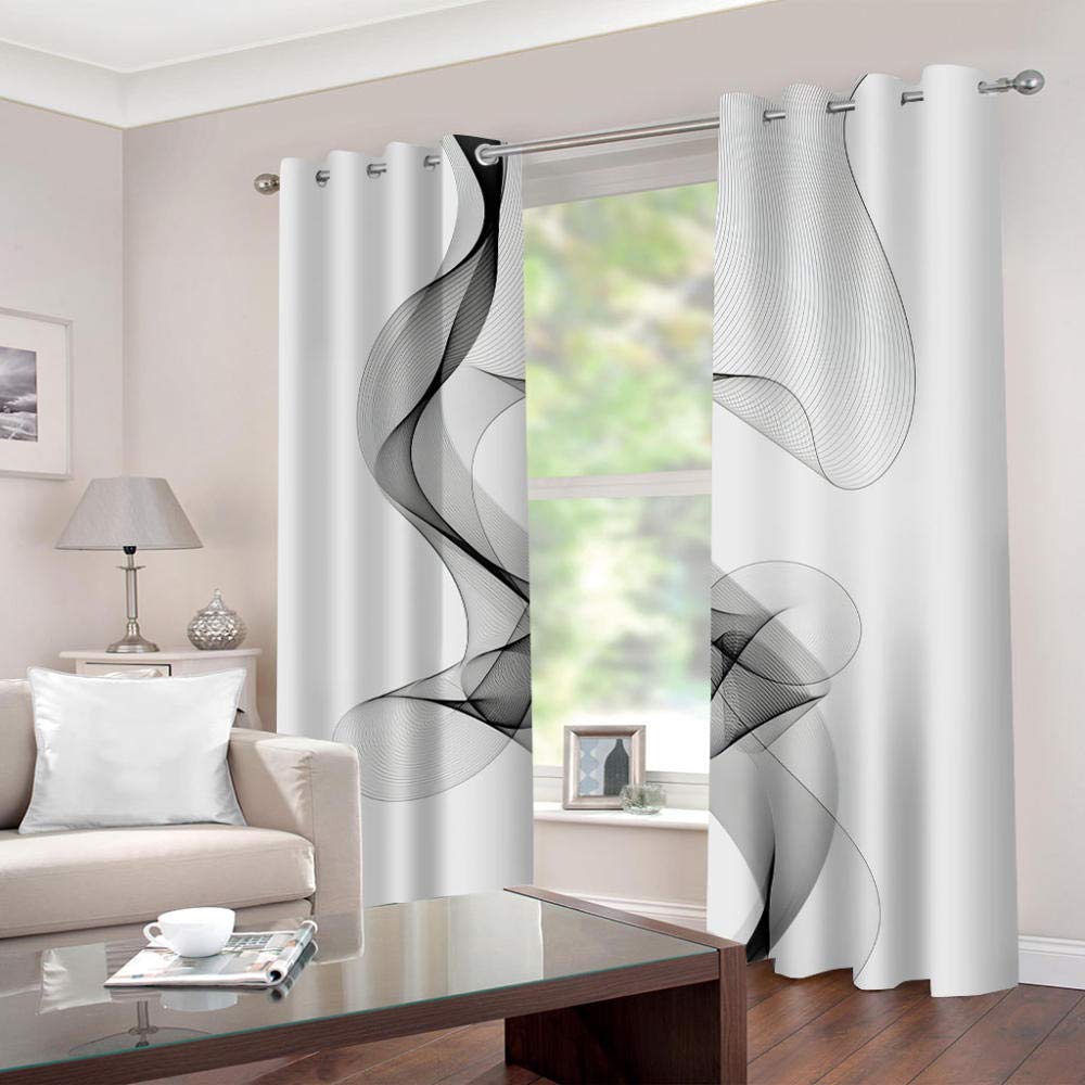 Tende Oscuranti Per Interni 2 Pezzi Per Cameretta Bambini Con Occhielli, 3D Digitale Stampa Arte Del Fumo Astratta Tende Oscuranti Termiche Isolanti Per Soggiorno Moderne 280X260cm