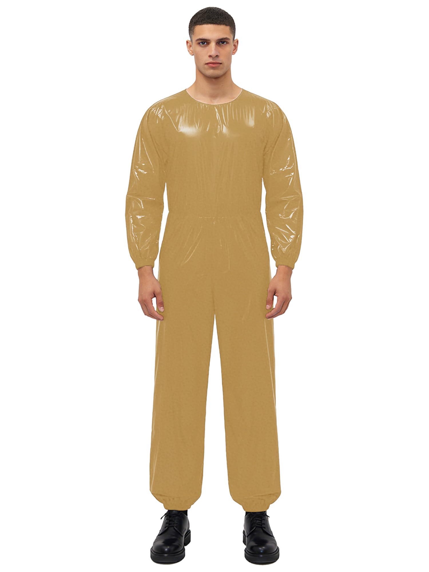 inlzdz Uomo Body Sauna Body Impermeabile Salopette Con Grembiule Wrestling Singlet Sauna Dimagrante Completo Donna Nightwear Carnevale