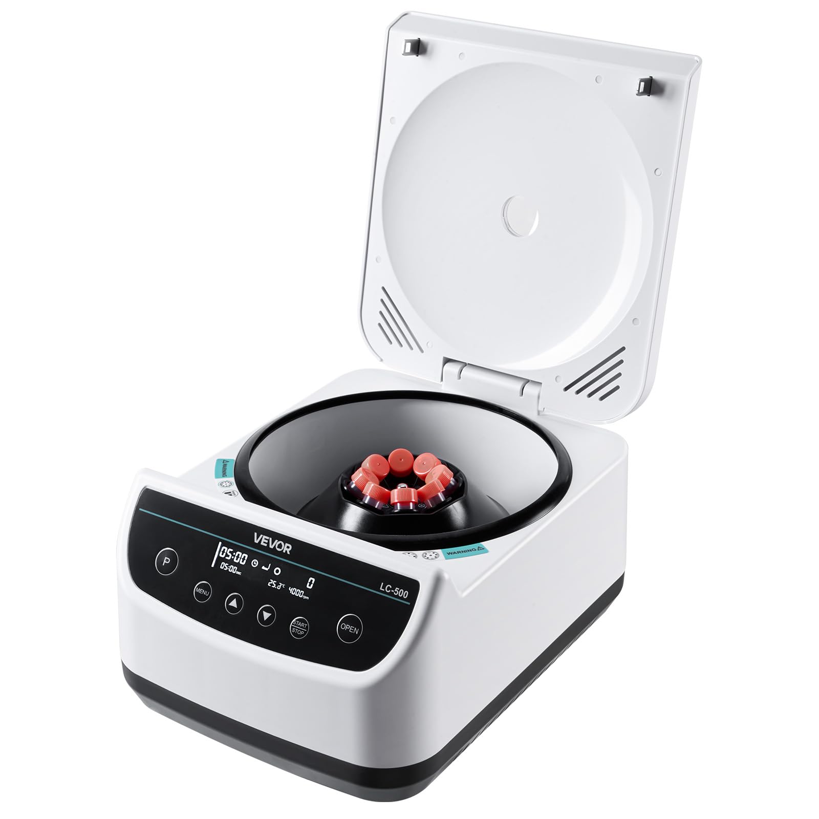 VEVOR Centrifuga da Laboratorio Elettrica 100-1900 xg RCF con Rotore per Provette da 2/5/10/15 ml, Velocità Regolabile da 500 a 4000 Giri/min, Bassa Rumorosità per Esperimenti di Laboratorio