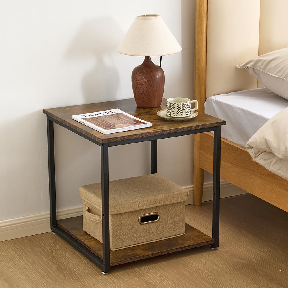 Amazon｜サイドテーブル ナイトテーブル 正方形 ベッドサイドテーブル