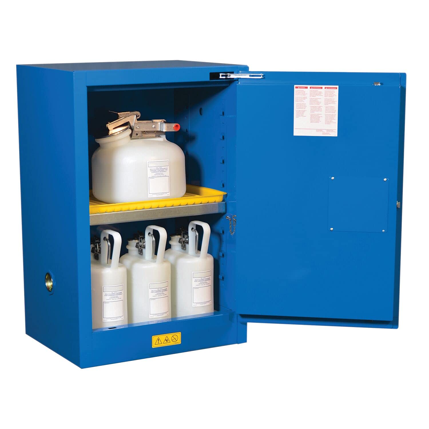 Justrite 861228 Countertop Hazardous material Steel Safety Cabinet, 12 gal, Steel, Blue: Industrial & Scientific