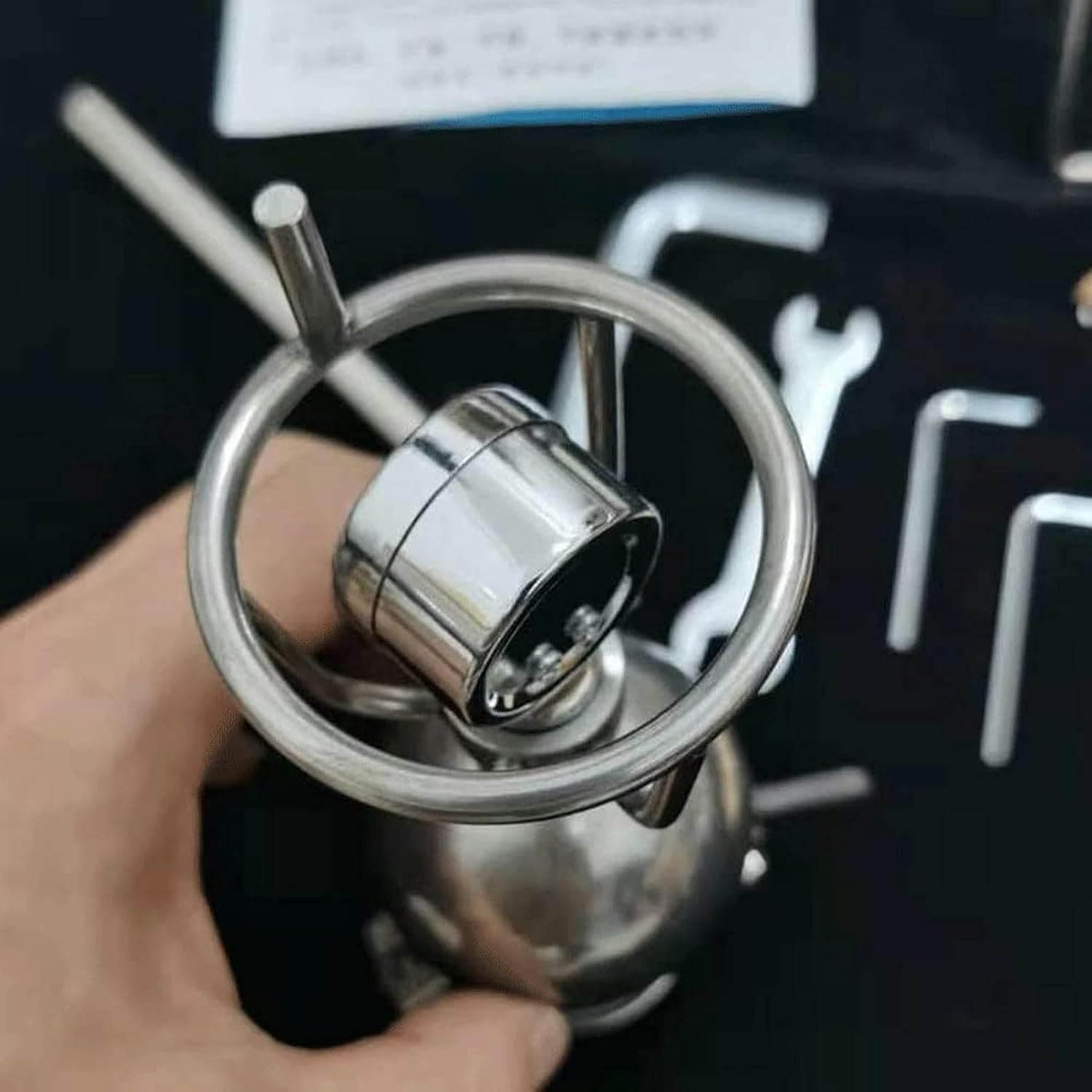 FLTRGO Popcorn Maker Machine Mini Stainless Steel Professional Roasting Popcorn Machine with Gaug Manual Crank Handle Gas Heating Slow Boost,Silver