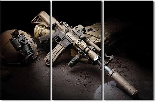 Imágenes de pistola de armas, arte de pared para sala de estar, lienzo, impresiones artísticas de rifle de francotirador, papel tapiz moderno para