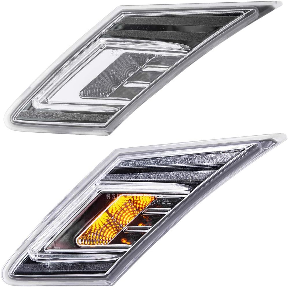 Clear Lens White/Amber LED Front Side Marker Light Kits for 2017-2020 Toyoto 86/GT86 2013-2016 Scion FR-S 2013-2020 Subar.u BRZ LED Turn Signal Lights Running/Parking White/Amber Led Sidemarker Lamps