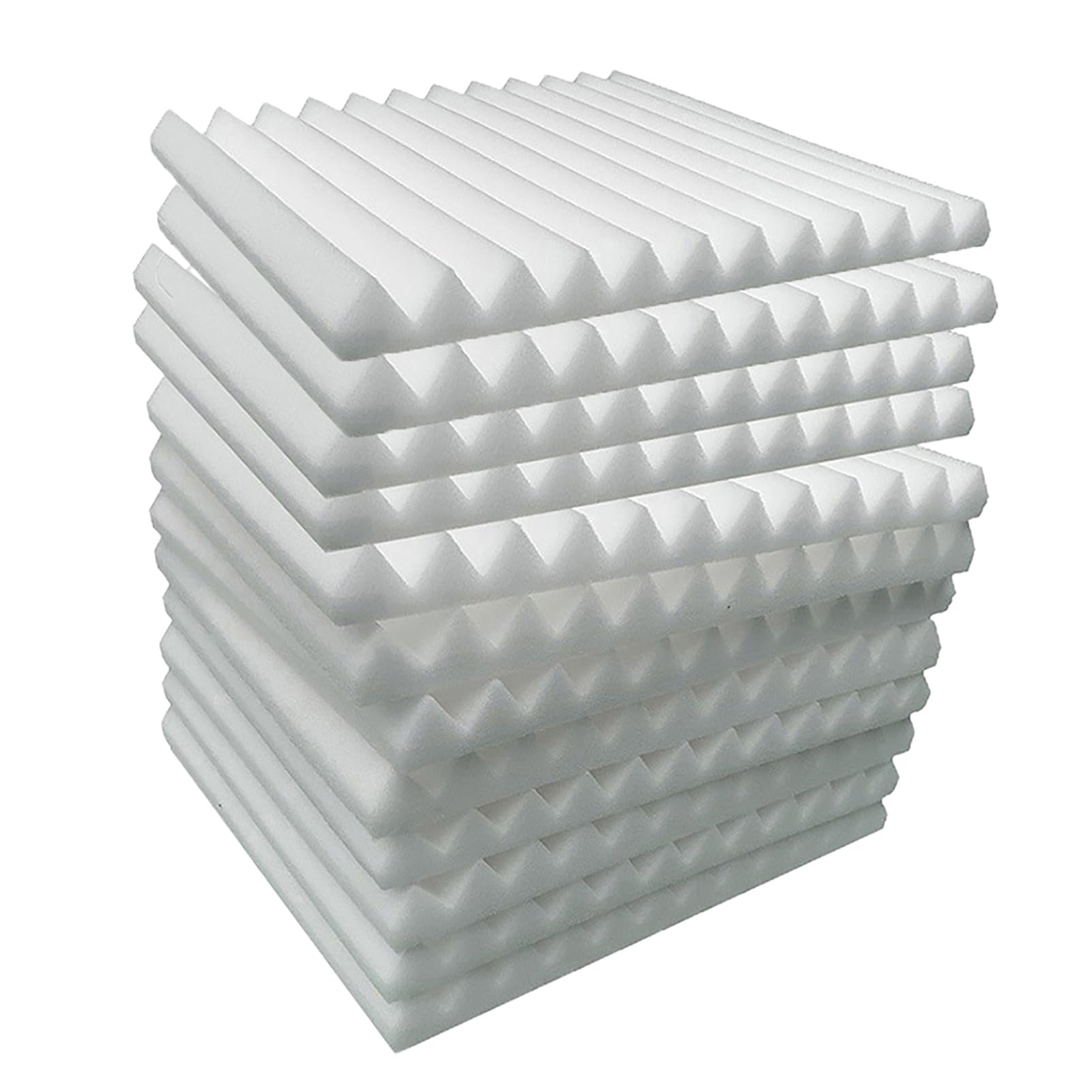 Sound Absorbing Panels Acoustic Foam 12 Pcs Soundproof 1 X Inches High-Density Studio Wall for Noise Reduction Echo Insulation Solution Elastic White