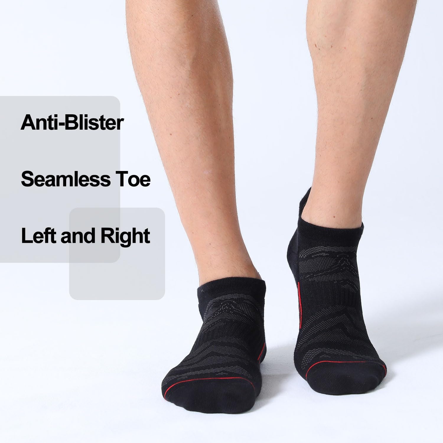 FITRELL Men's 6 Pack Ankle Running Socks Low Cut Cushioned Athletic Sports Socks 7-9/9-12/12-15 - Image 4