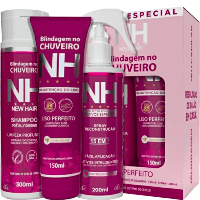 Belkit NH New Hair - Kit Combo Especial Blindagem no Chuveiro (3 Produtos)