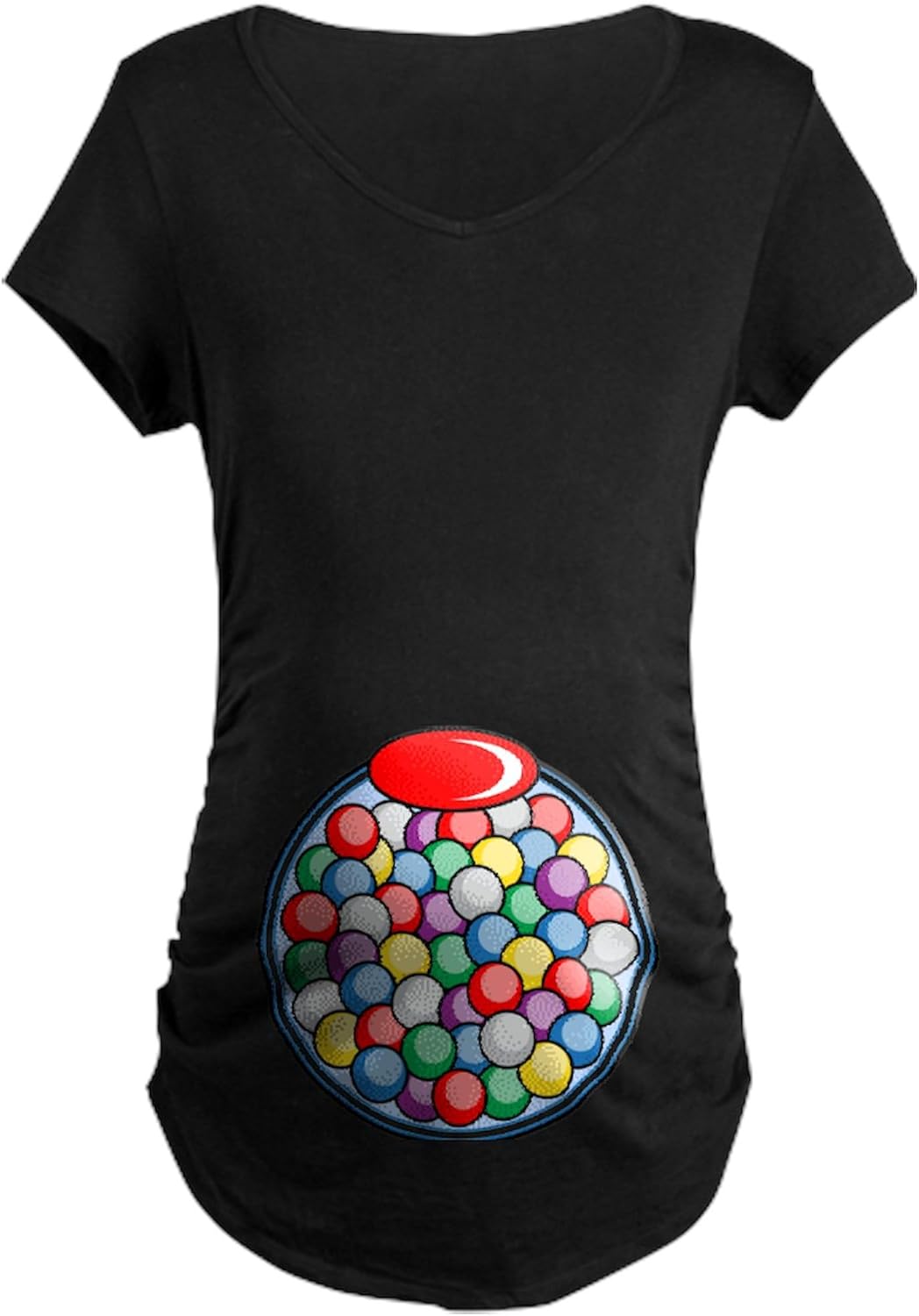 CafePress Halloween Gumball Machine Maternity Dark T Shirt Women's Maternity Ruched Side T-Shirt