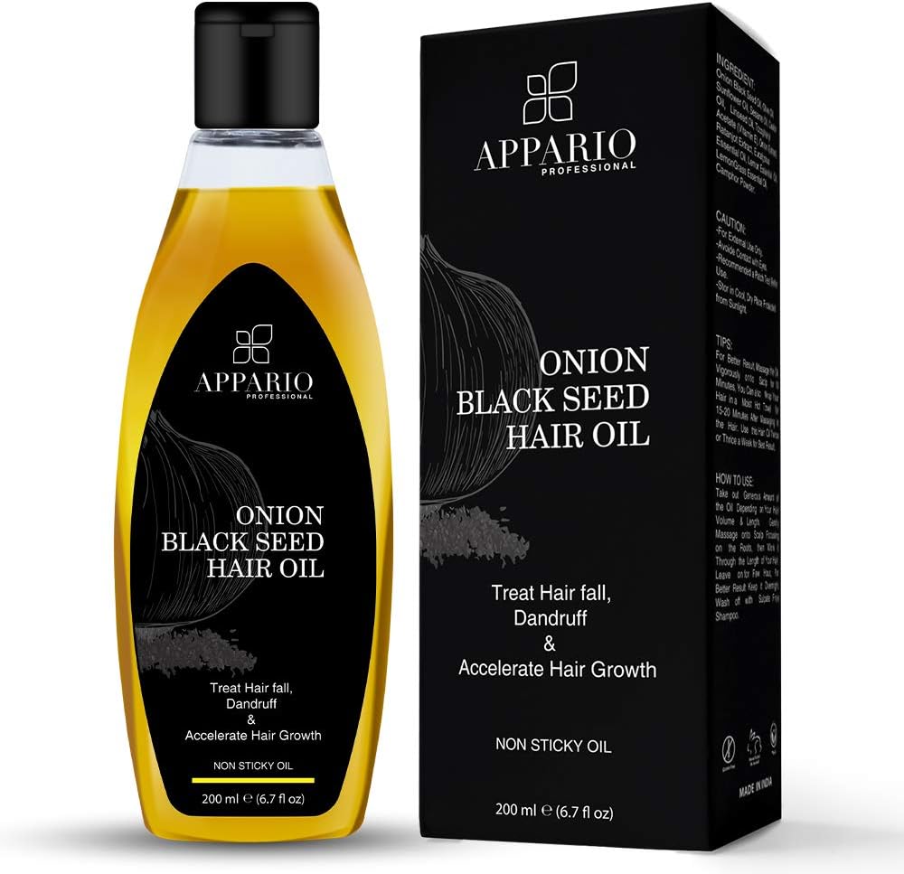 Onion Black Seed Hair Oil - 200 ml | Natural Hair Oil Growth | Onion Oil For Hair Growth | For Women and Men