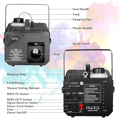 Miniatura 6 de Máquina de neblina 500W, máquina de humo de salida continua, control manualremoto inalámbricoDMX, mejora el espectáculo de luces, perfecta para