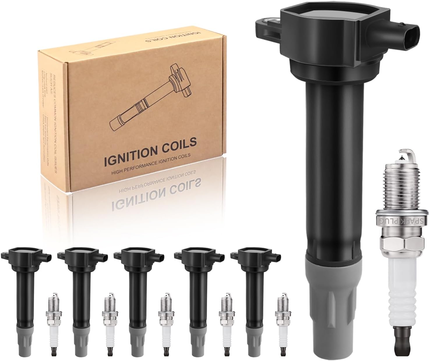 TXROMTZ Ignition Coil Packs and 7781 Spark Plugs Set Of 6
