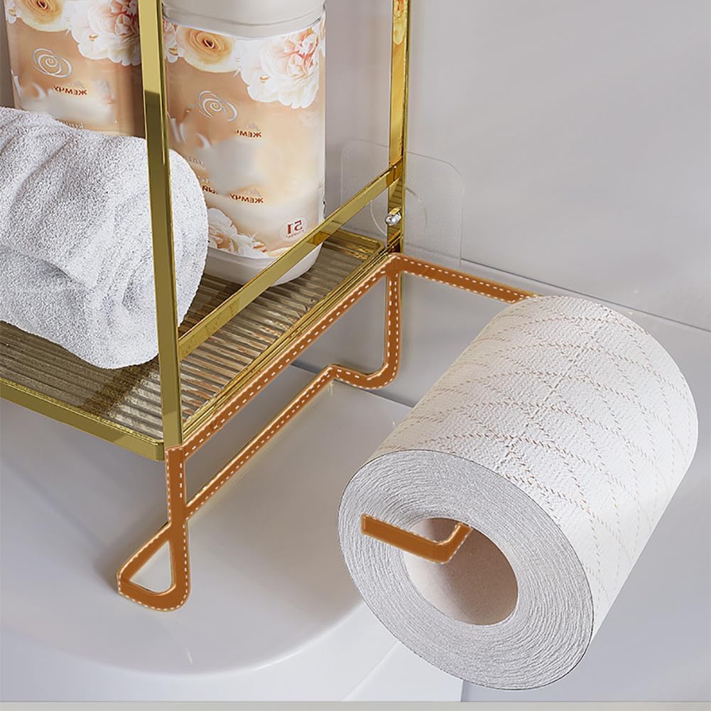 Over The Toilet Storage, 2-Tier Bathroom Organizers and Storage, Over Toilet Bathroom Organizer, No Drilling Storage Shelf, Above Toilet Storage Rack, Back of Toilet Organizer Black