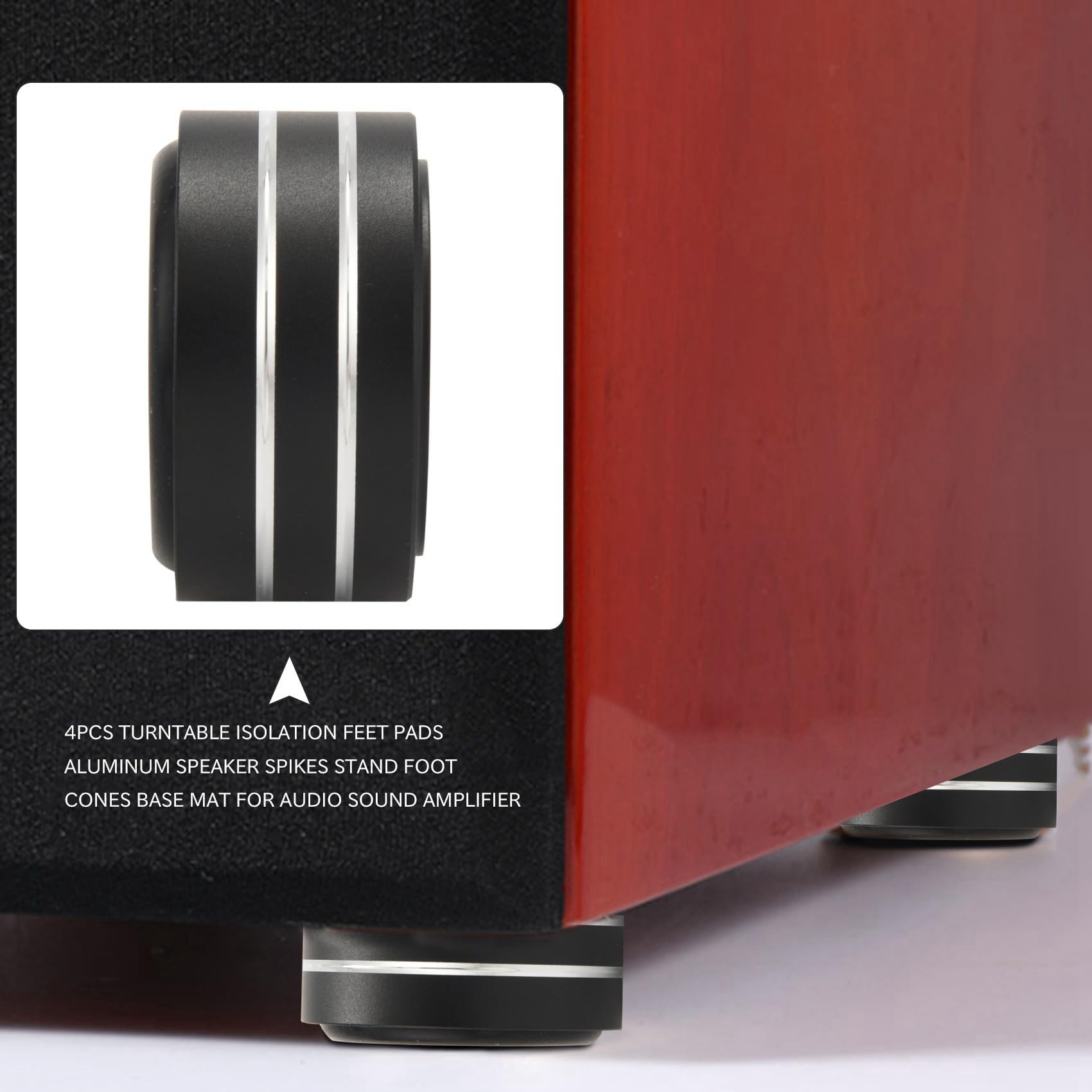 4 Piedi 40X20 Mm nel Alluminio HiFi AMP Altoparlante Stand di Supporto Giradischi Giradischi