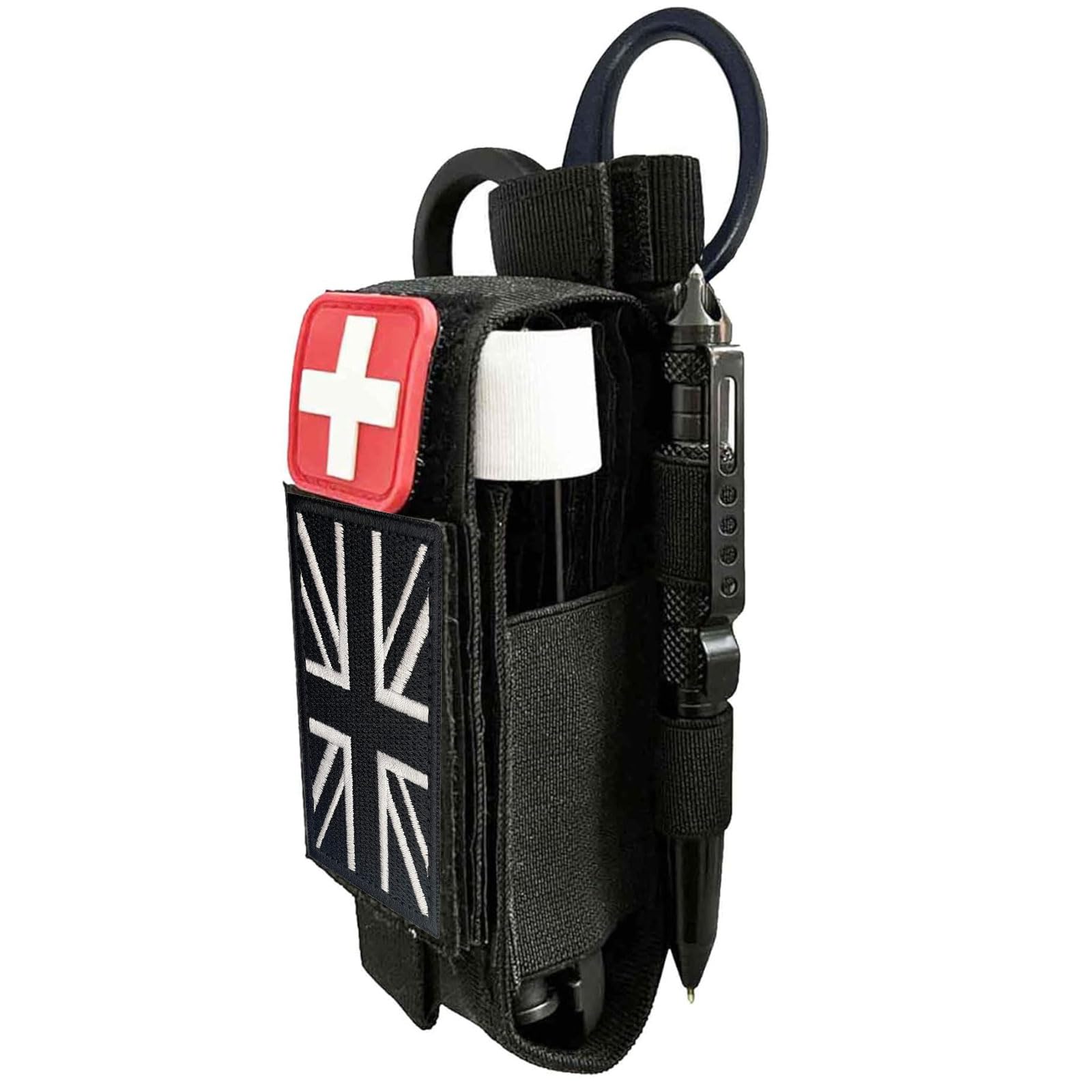 Molle TQ Tourniquet Pouch Holder & Tactical Trauma Medical Shear Flashlight Duty Belt Holster