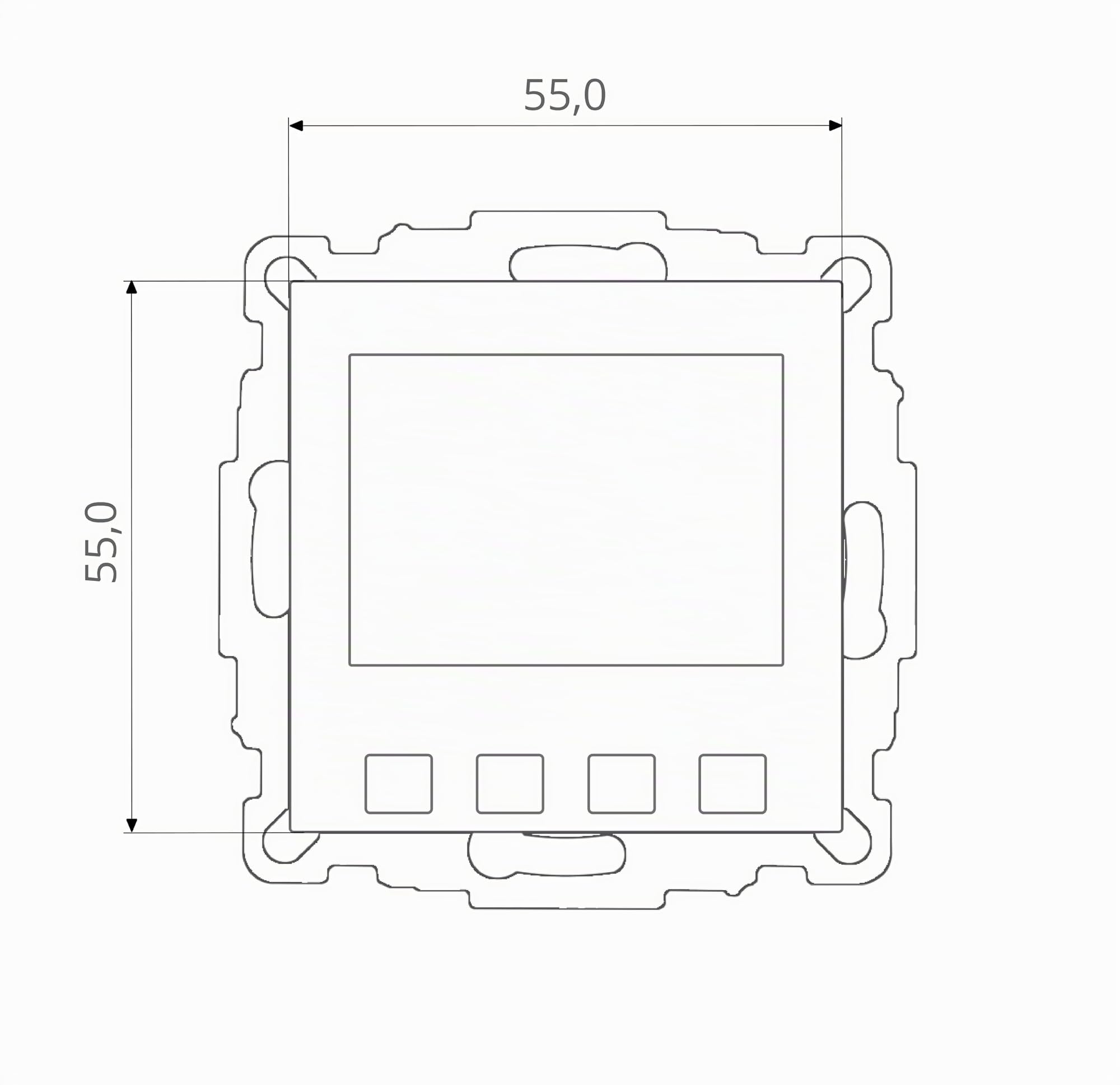 Halmburger digital Raumthermostat ERD55rg, großes Display inkl. Busch Jäger Balance SI 1-Fach Rahmen 1721-914, alpinweiß Glanz für Fußbodenheizung Stellantriebe 230V stromlos geschlossen (NC)