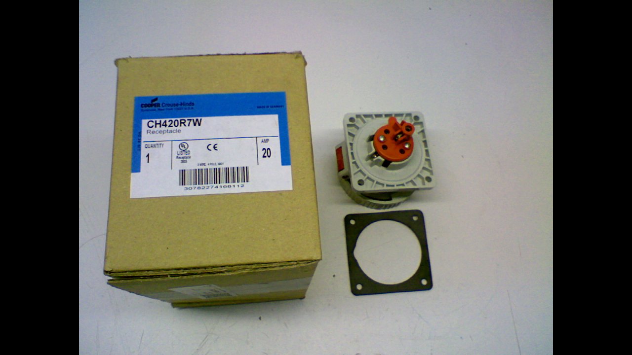Cooper Crouse-Hinds Ch420r7w Receptacle 20A/16A-7H 480V Ch420r7w