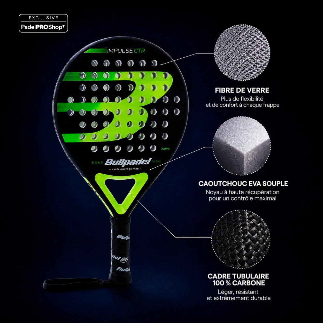 Raquette de Padel Bullpadel Impulse Ctrl 2026 (Exclusivité PadelPROShop) - Contrôle Optimal, Forme Ronde et Excellente maniabilité - Idéale pour Les débutants et Les Joueurs Amateurs