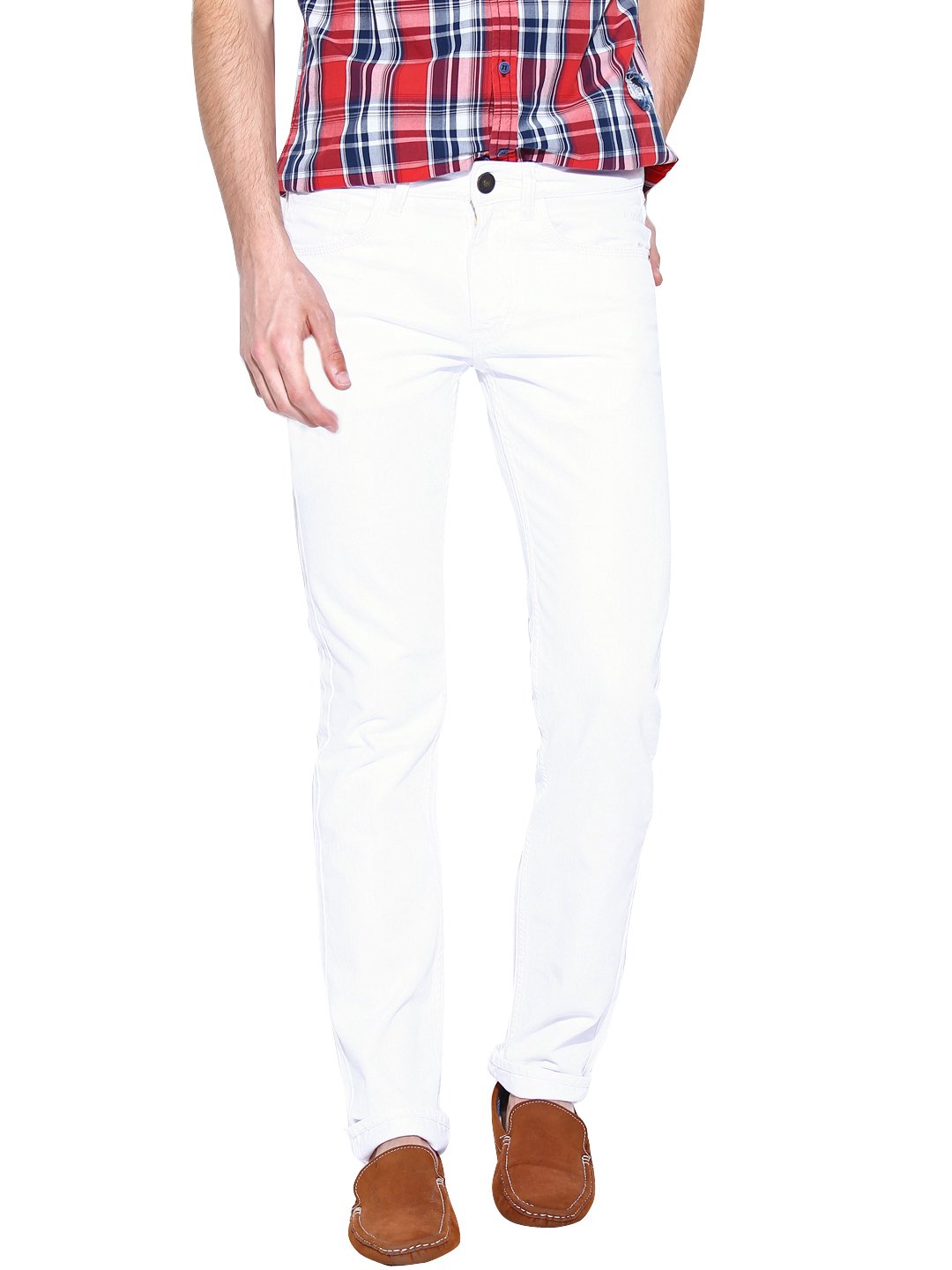 X2OMen's Copperstone Skinny Fit Jeans White Denim Jeans