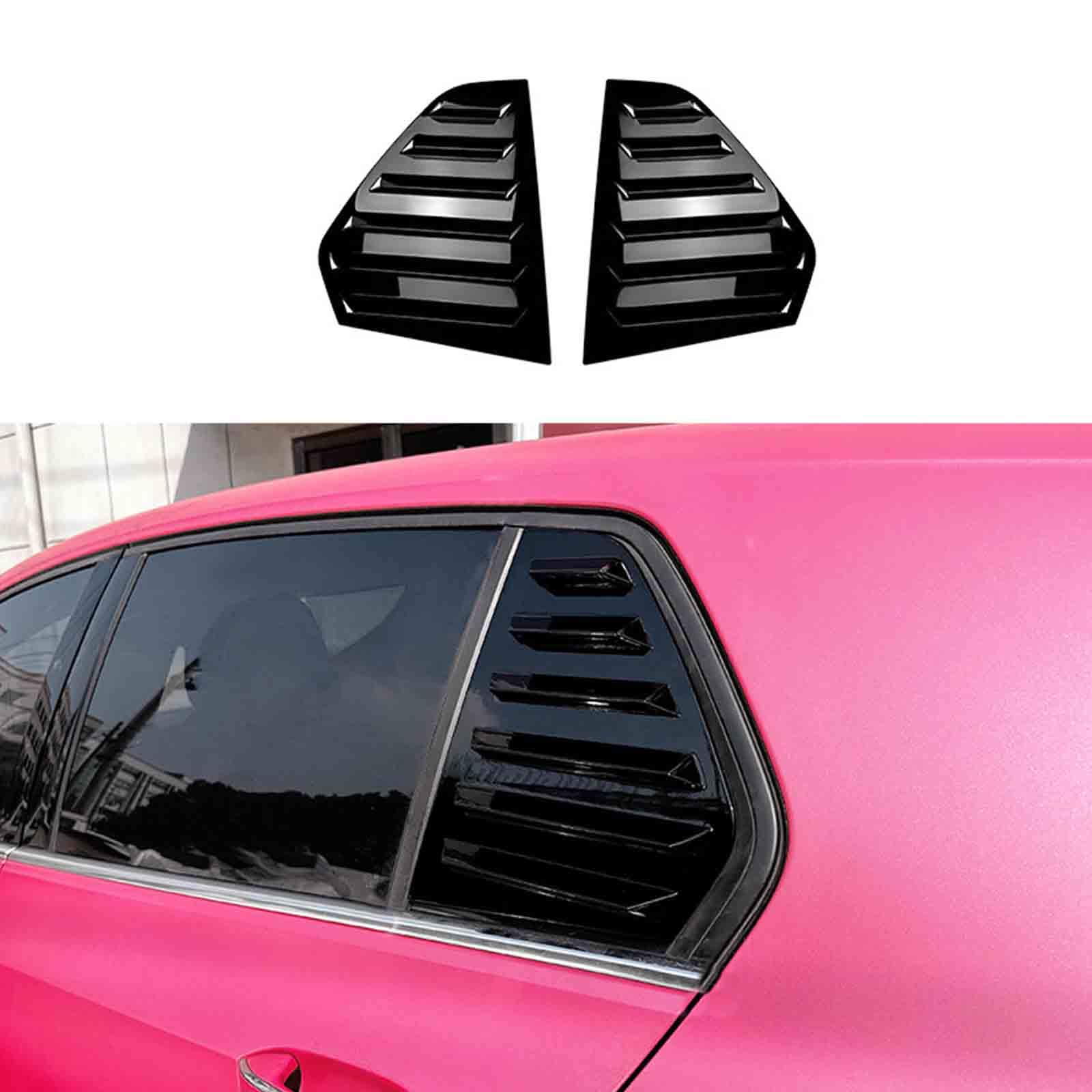 YPFYBHD Rear Window Louver Shutter, Compatible with VW Golf 8 Golf8 MK8 2020+, 2Pcs Triangle Blinds, Side Vent Panel Decoration Cover,Black