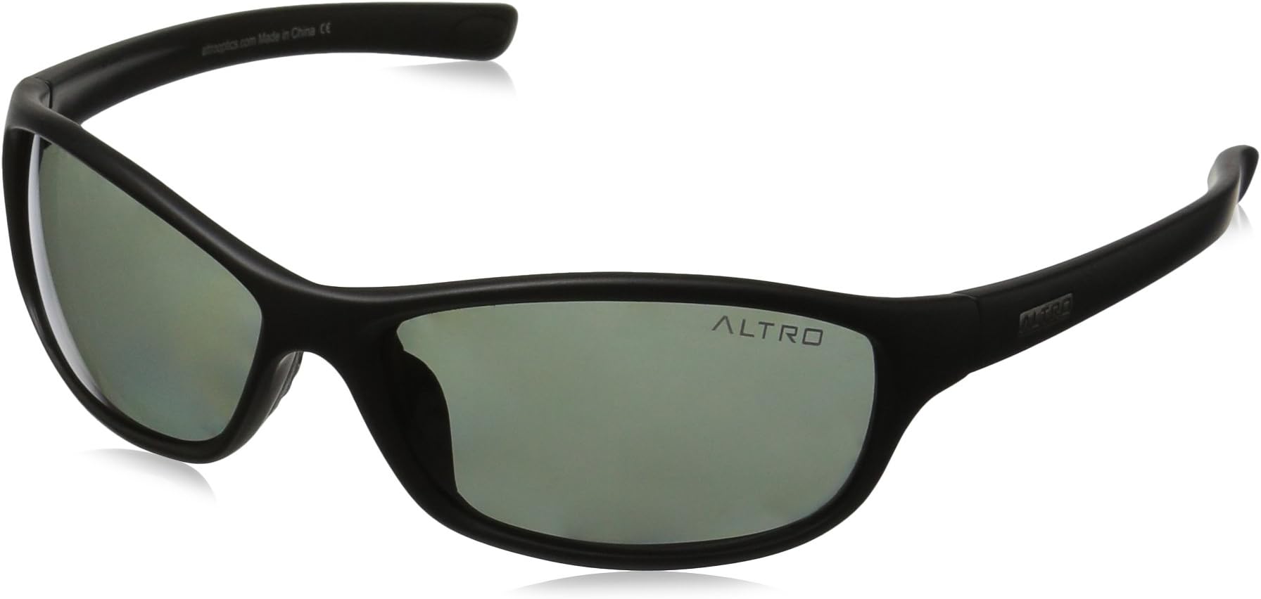Altro Optics ASA Polarized Wrap Sunglasses, Matte Black, 58 mm