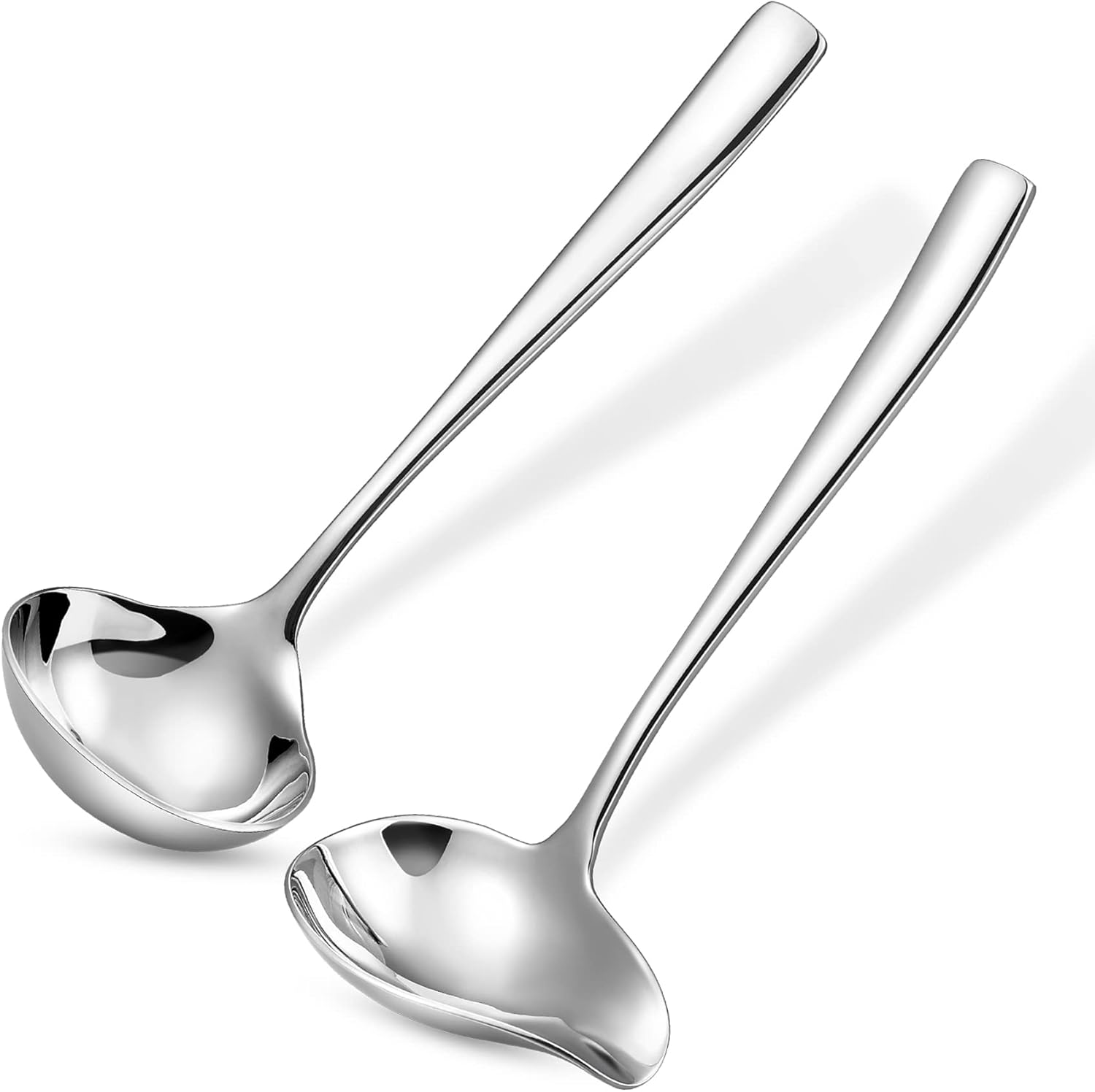 KEAWELL 7.5 Inches Gravy Ladle + Sauce Drizzle Spoon with Spout, 18/10