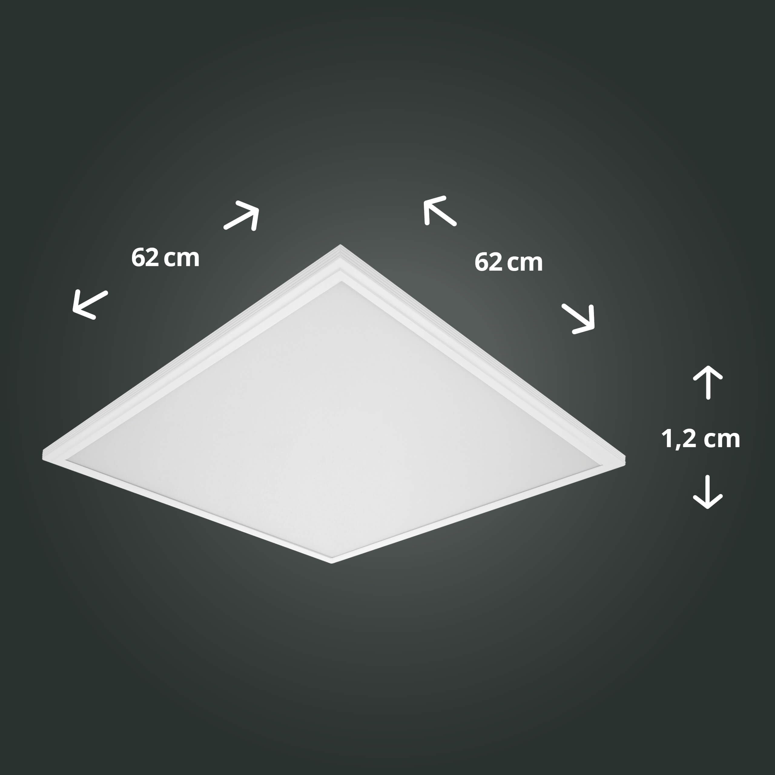 6x LED Panel 62x62cm 40W 4000K neutralweiß 4800lm 120 Lumen/Watt flimmerfrei blendfrei UGR<19 Einbau Rasterleuchte Einlegeleuchte Deckenleuchte Odenwalddecke OWA 620x620x12mm