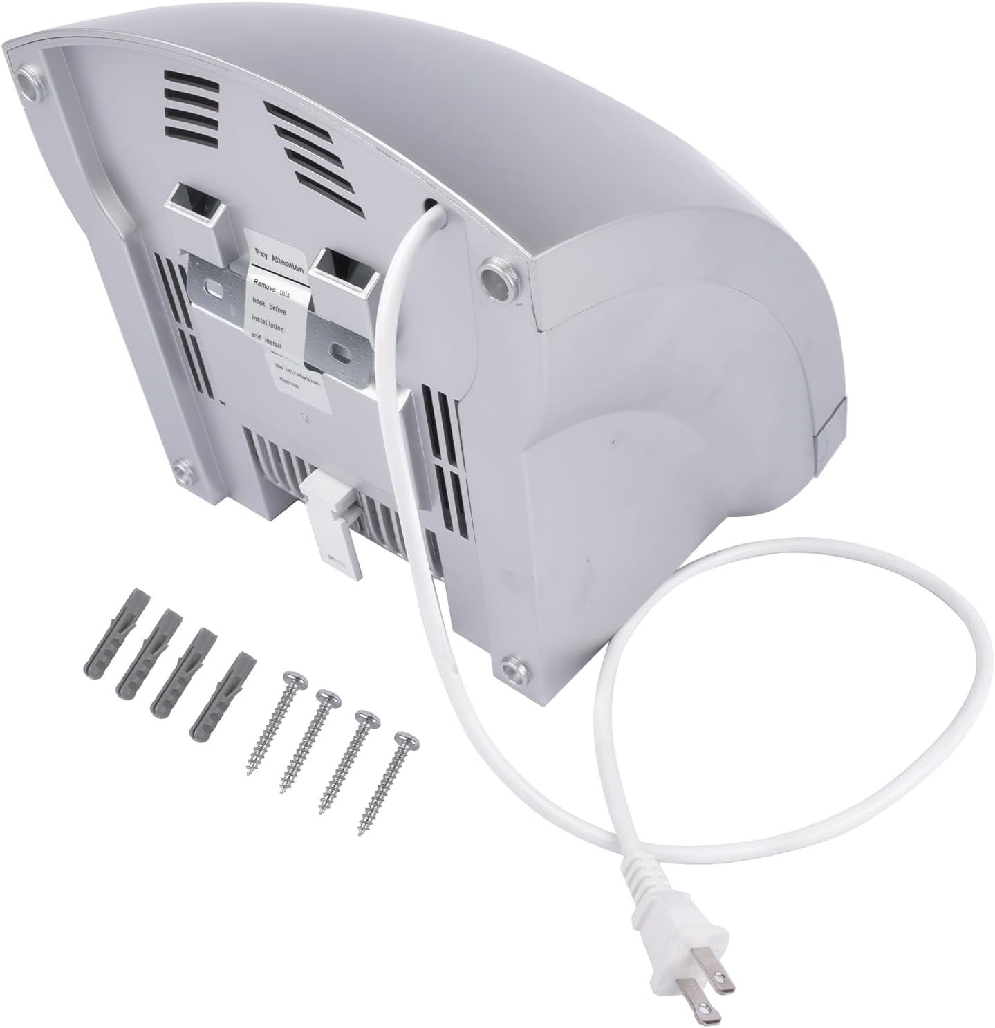 1800W Commercial Hand Dryer, Automatic Electric Hand Dryer, Noise Reduction High Speed Hand Air Dryer for Commercial & Household, Silver Mixizap