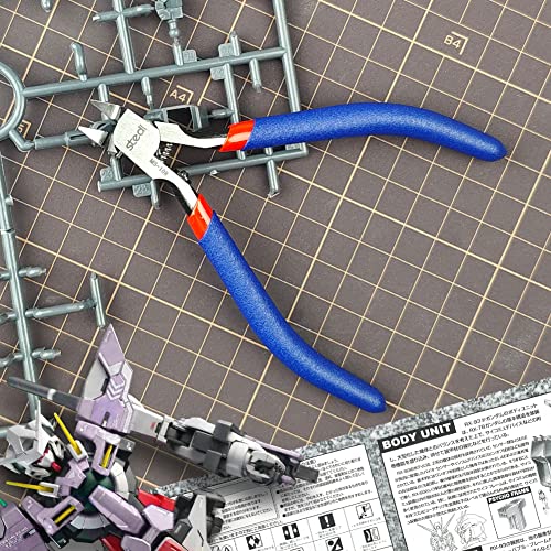 Image of stedi Model Nippers,Model Tools for Advancers,Ultra-thin Single Blade,Sprue Cutter for Plastic Model Building,Hyper Precision Nippers,5-inch Non-slip Grip,Gundam Nippers