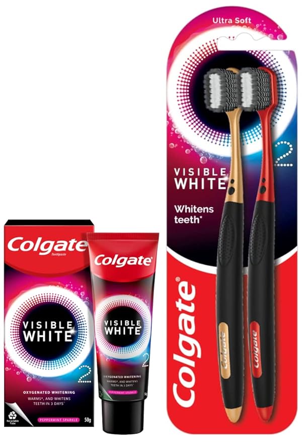 Buy Colgate Visible White O2, Teeth Whitening Toothpaste, Peppermint