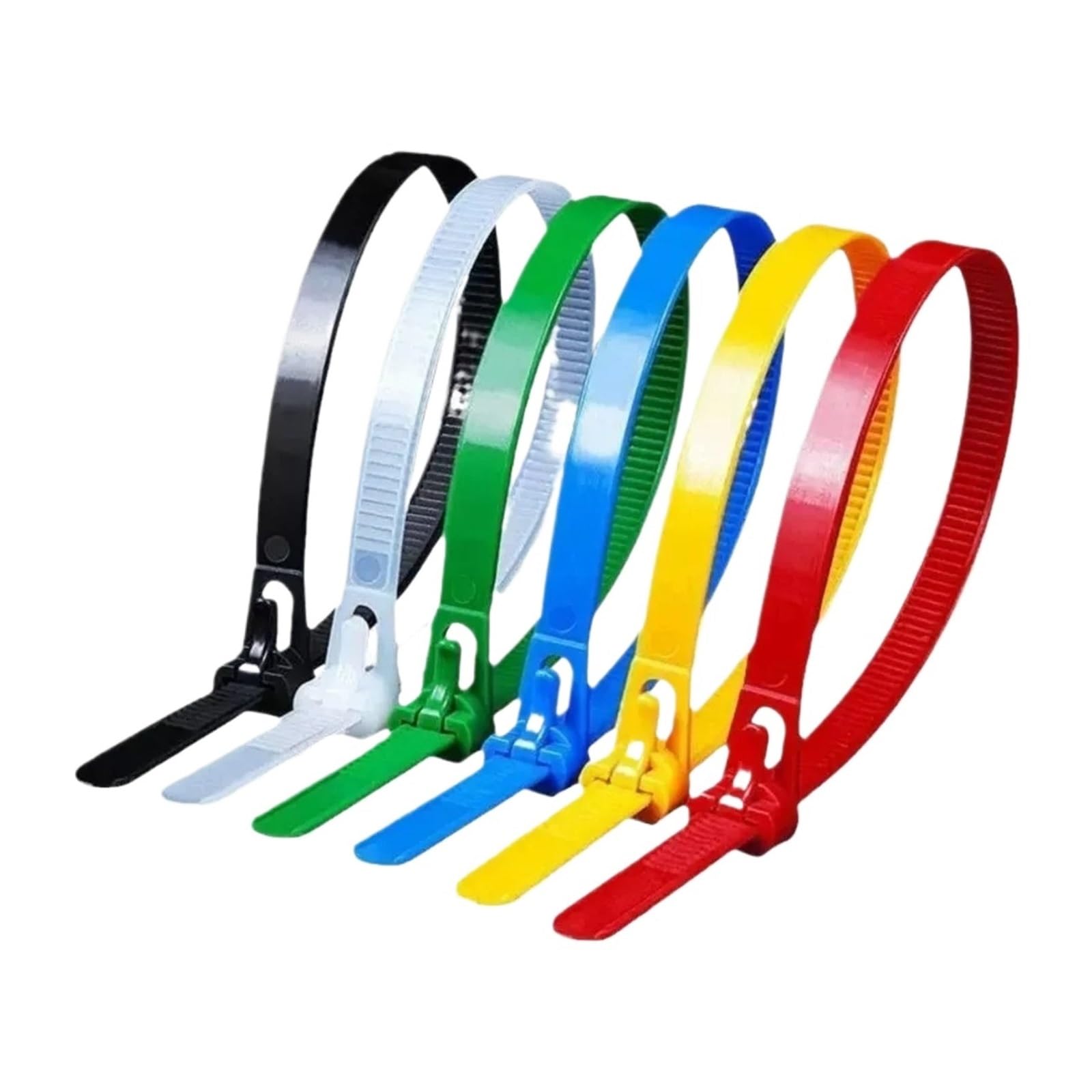 Fascette stringicavo regolabile con fibbia 5/1000 pezzi in nylon riciclabile pratico, riutilizzabile, rimovibile in colori misti (nero, 1000 pezzi)