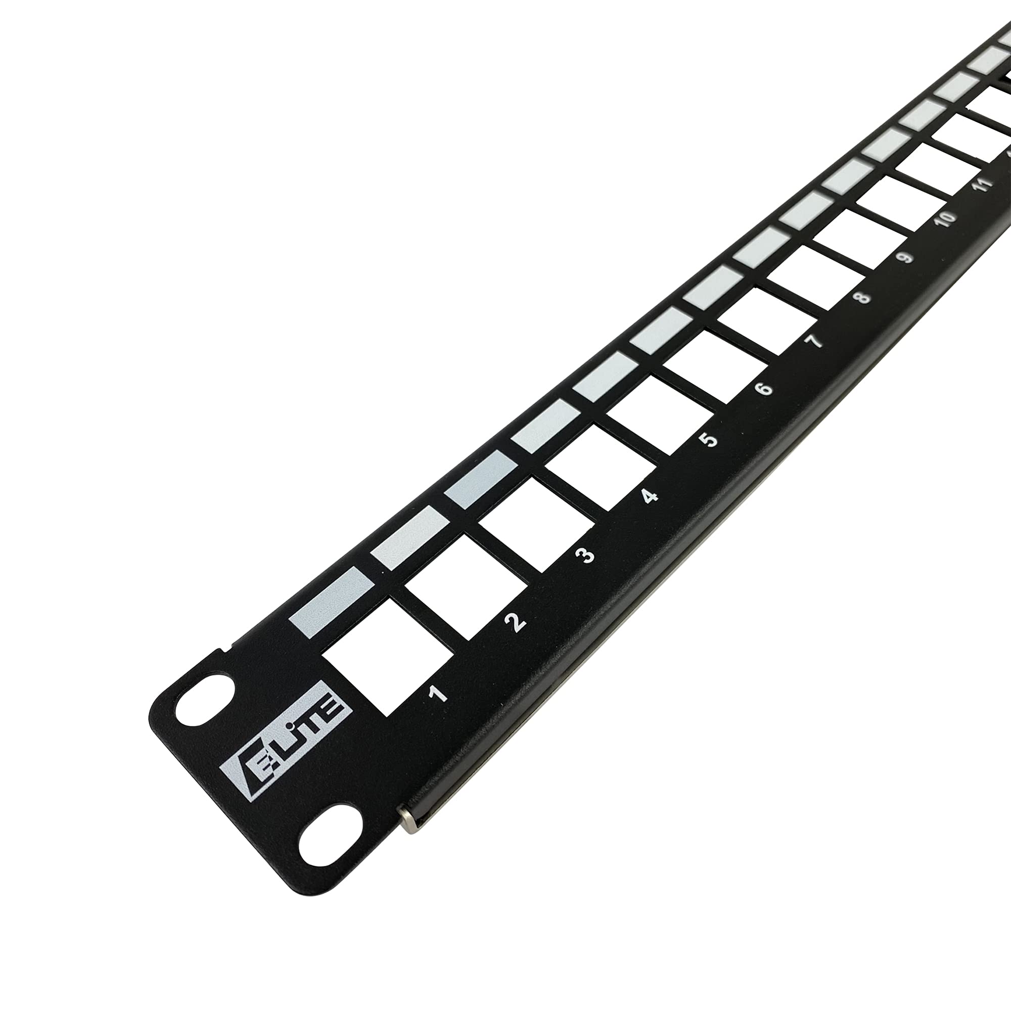 Elite24 Port Blank Keystone 1U Patch Panel, Heavy Metal Design, Rack Mount 19" (19 Inch), UL Listed | Fits Cat5e, Cat6, Cat6A, Cat8 Keystone Jacks