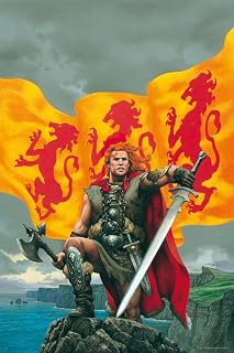 Brian Boru Warrior Knight Dragon Fighter Sword Battle Axe by Ciruelo Fantasy Painting Gustavo Cabral Cool Wall Art Print Poster 16x24