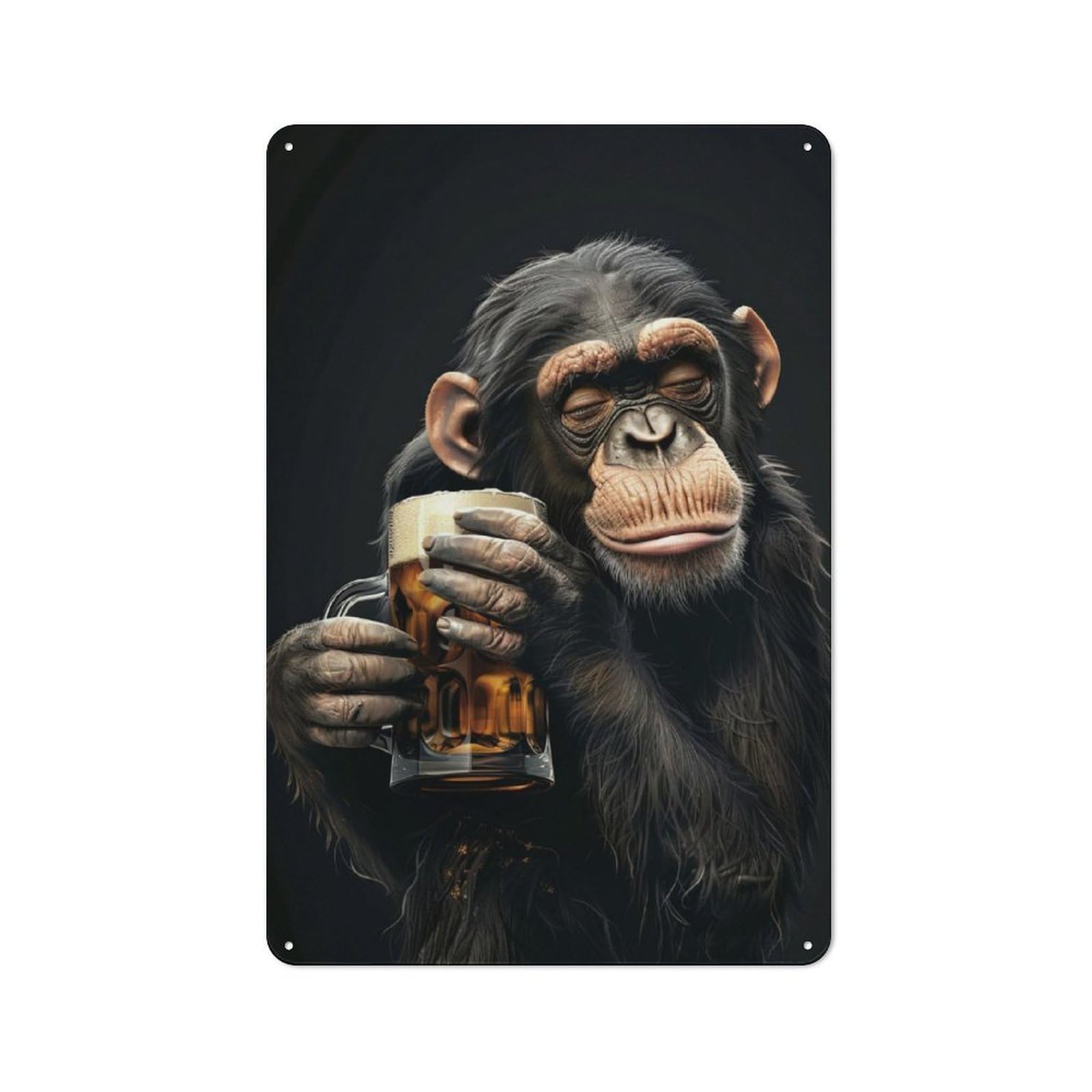 Junmoney Gibbon Beer Metal Plaque 30X20cm With For Garage Wall, Retro Decor, For Themed Interiors In Garages And Workshops