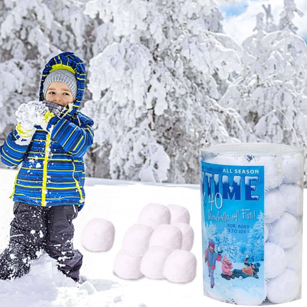 40 Pack Artificial Snowballs Fake Snowball Indoor Snowballs for Kids Snow Fight