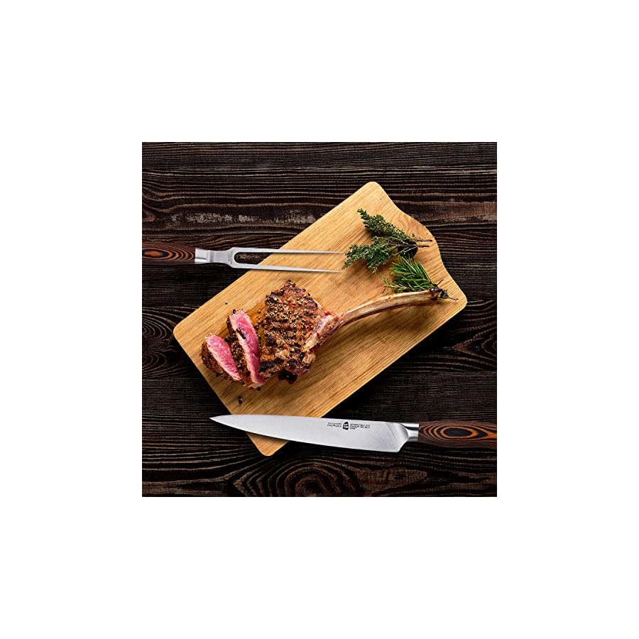 TUO-Carving-Set-9-Carving-Knife-7-Fork-Professional-2-Pcs-Meat-Carving-Knife-Set-German-Stainless-Steel-Slicing-Set-Pakkawood-Handle-Luxurious-Gift-Box-Included-Fiery-Phoenix-Series TUO Carving Set - 9" Carving Knife & 7" Fork - Professional 2 Pcs Meat Carving Knife Set - German Stainless Steel Slicing Set - Pakkawood Handle - Luxurious Gift Box Included - Fiery Phoenix Series