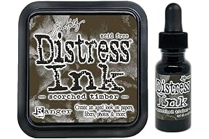 Tim Holtz Distress Scorched Timber Ink Pad and Reinker Bundle
