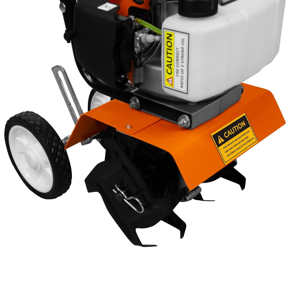 Cultivateur de jardin à essence 52 cc | 4 lames en acier | Réservoir de 1,2 l | Design léger et sans câble | Kit outils + gants et lunettes + protections de jambes et d'oreilles + Entonnoir gratuit