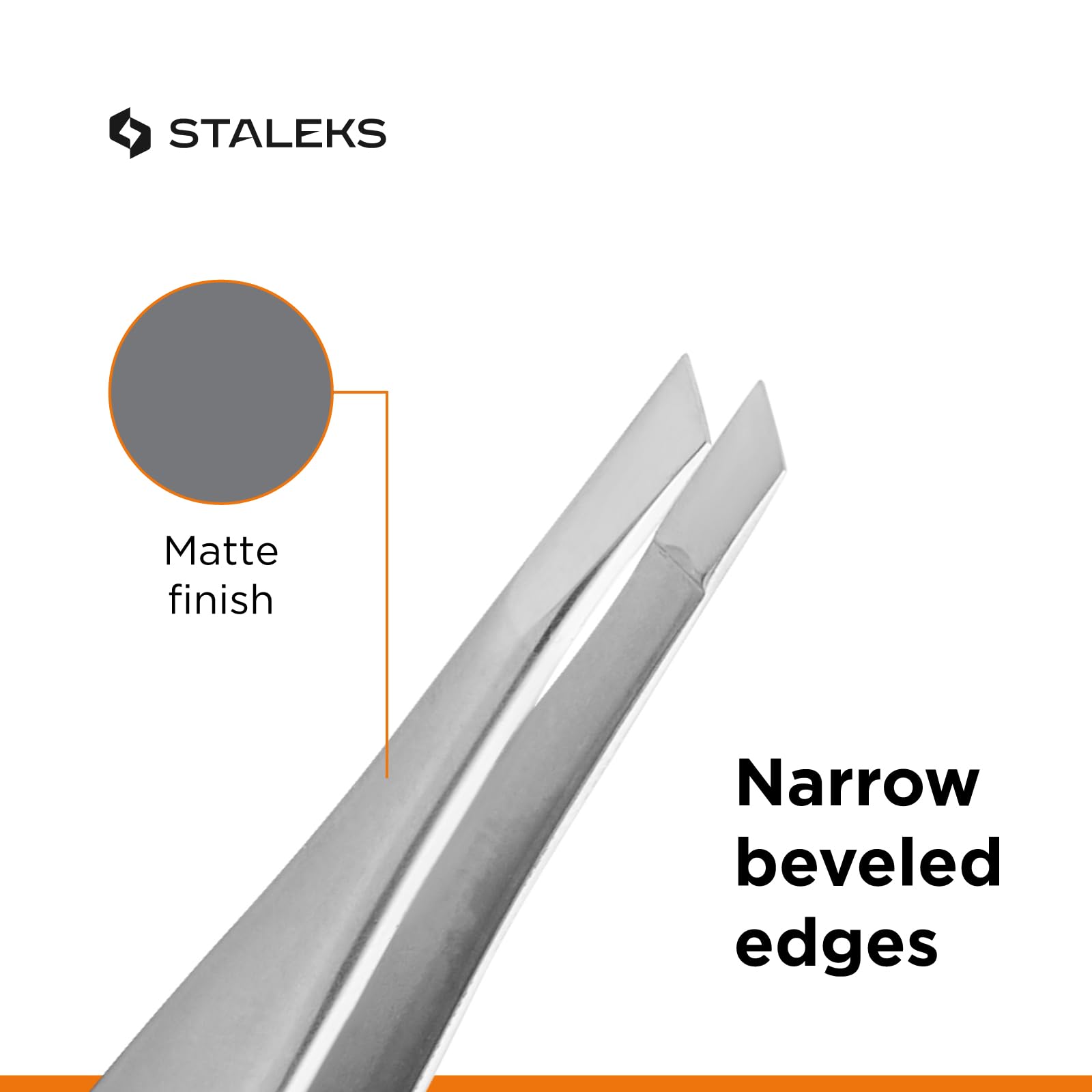 Staleks Pro Expert, Pinzas Profesionales de Cejas en Acero Inoxidable, Afilado Manual, Compactas, TE-20/4